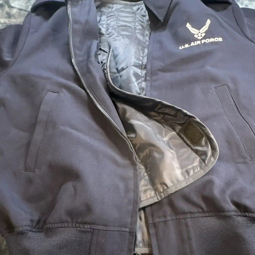 Defense Logistics Agency USAF Men’s Blue Full Zip Jacket Removable Liner 44R